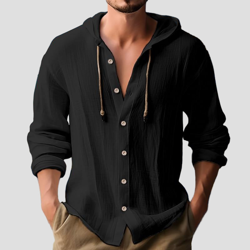 Men’s Solid Long-Sleeve Button-Up Shirt