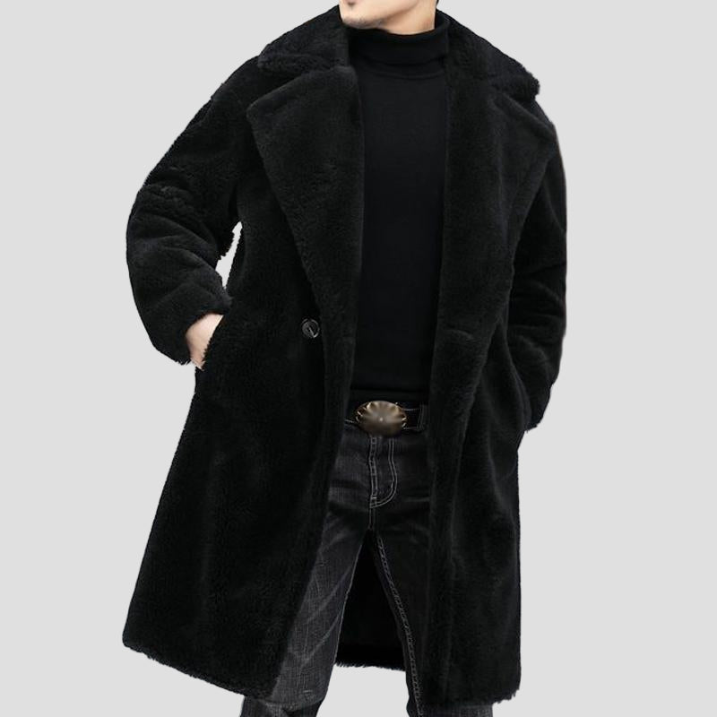 Long Plush Teddy Coat in Solid Colour