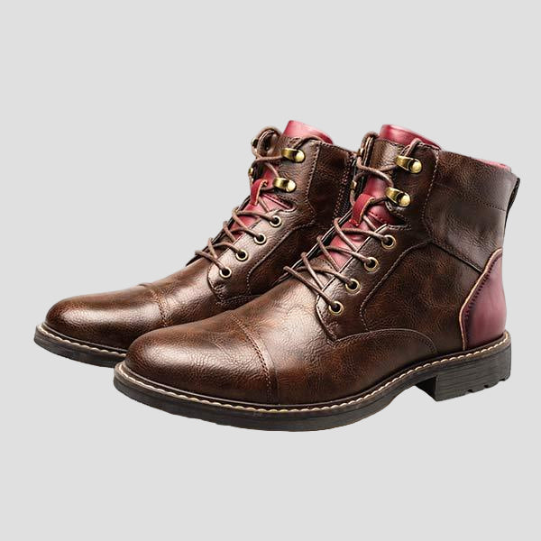Men’s Patchwork Leather Ankle Boots