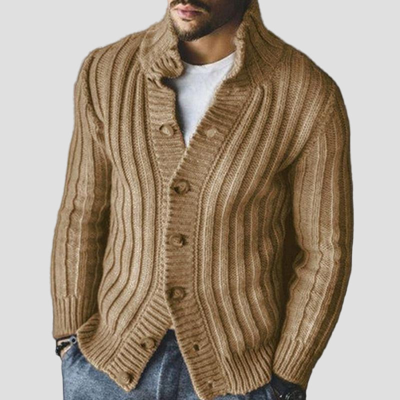 Solid Knitted Cardigan with Buttons