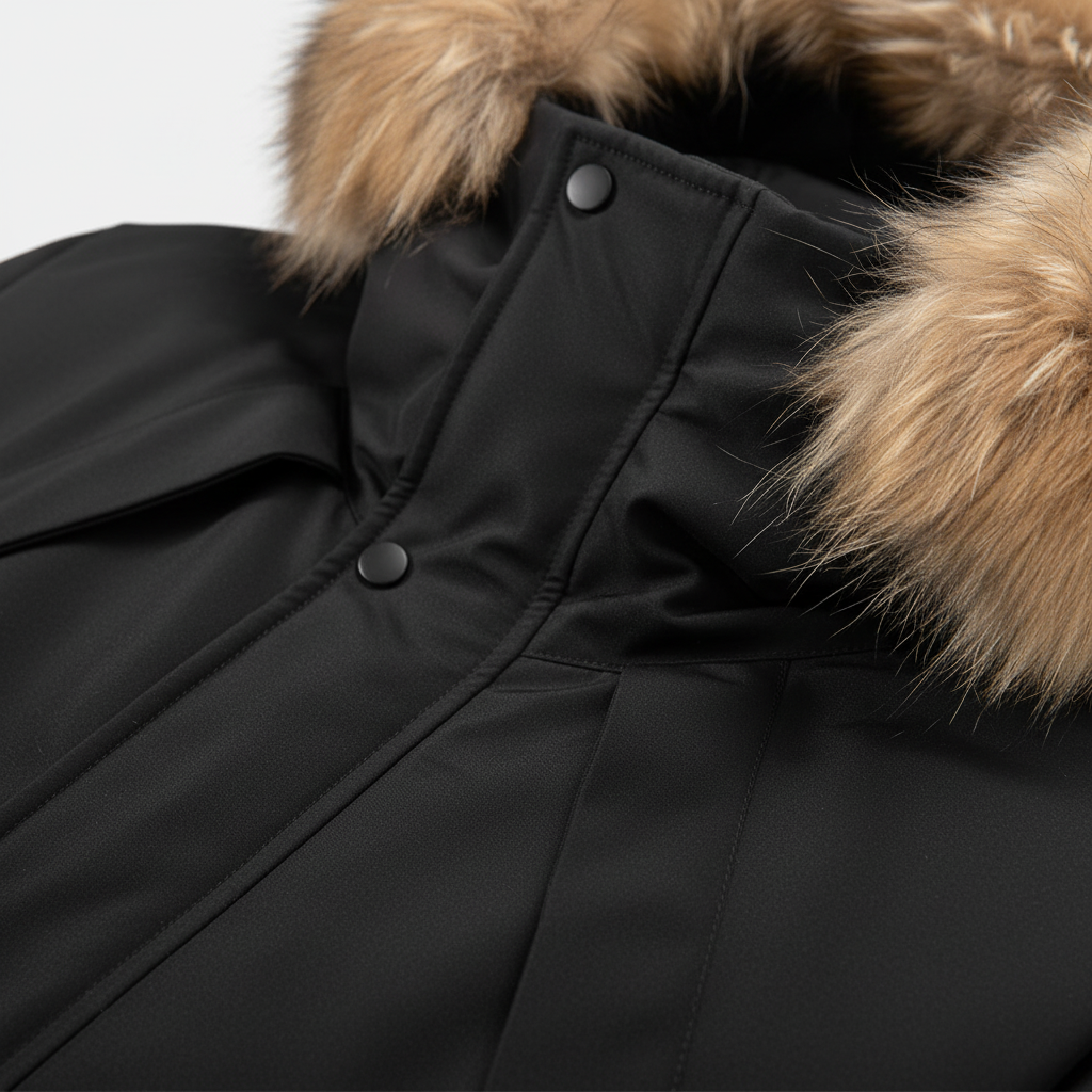 Men’s Winter Parka with Hood and Faux Fur Collar