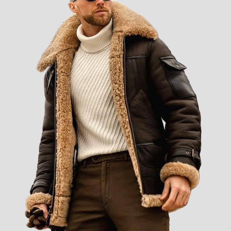 Vintage Lambswool Coat with Warm Collar