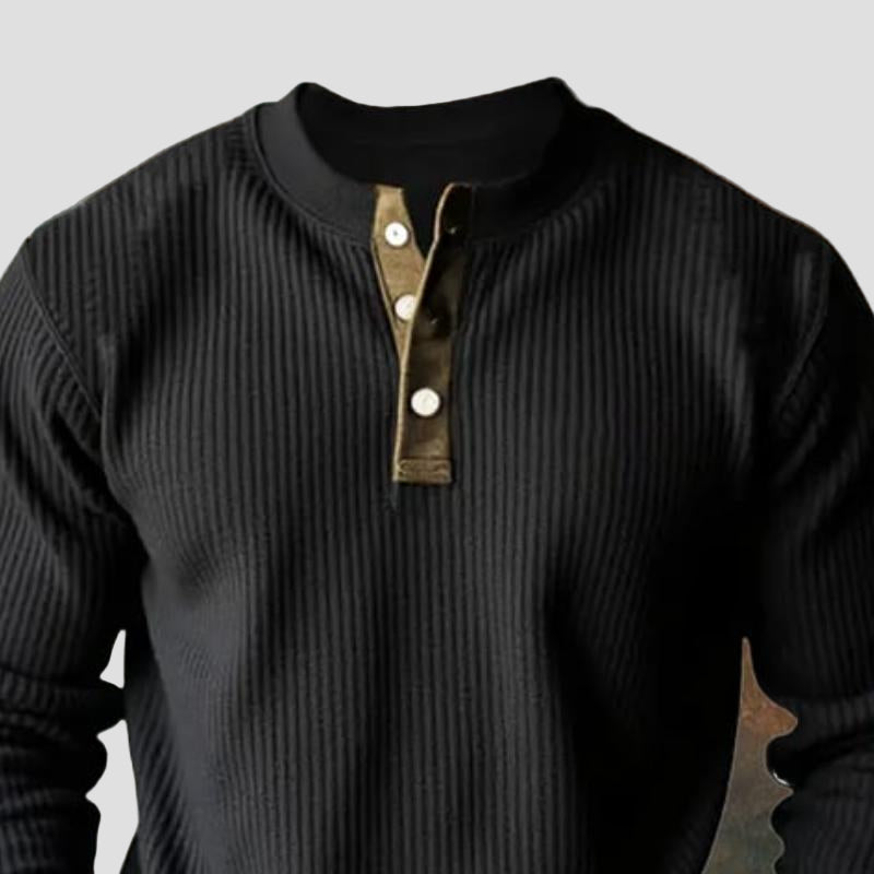 Men’s Colorblock Henley Sweatshirt