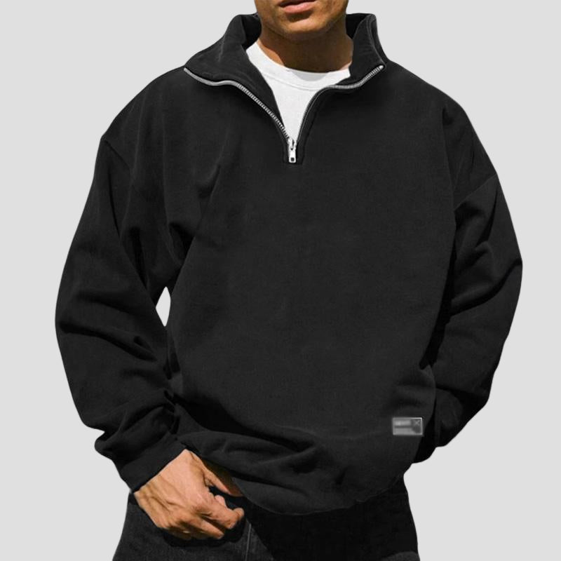 Men’s Relaxed Fleece Sweatshirt with Stand Collar
