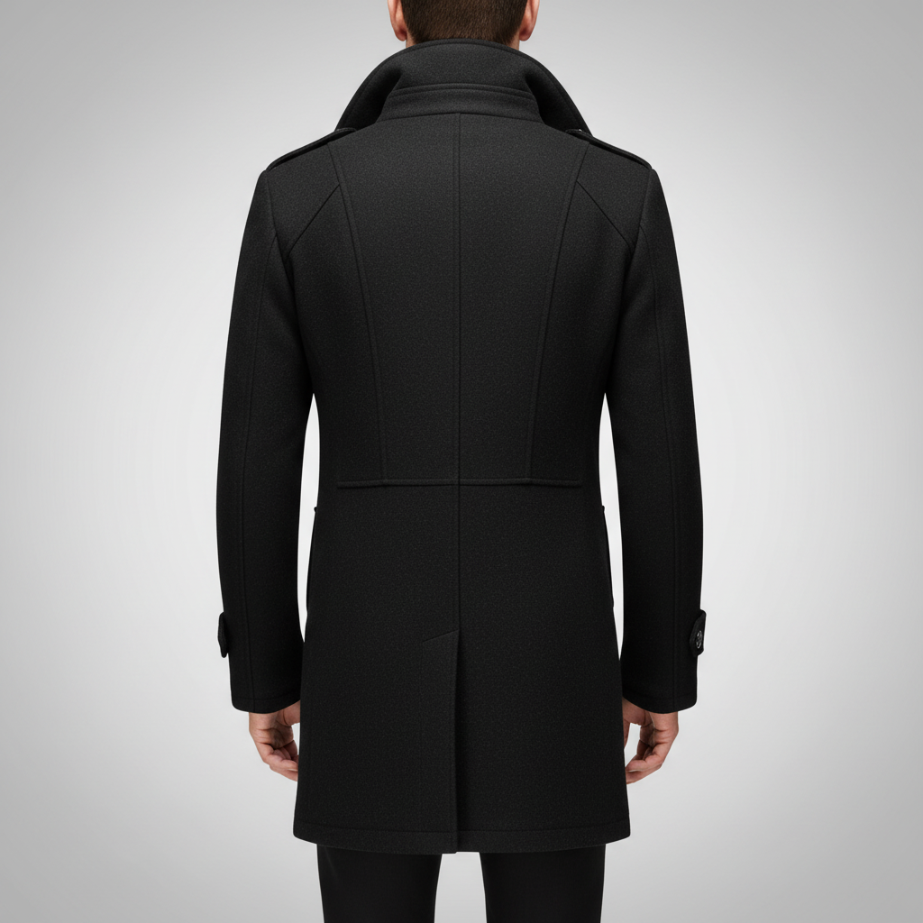 Black Men’s Button-Up Coat