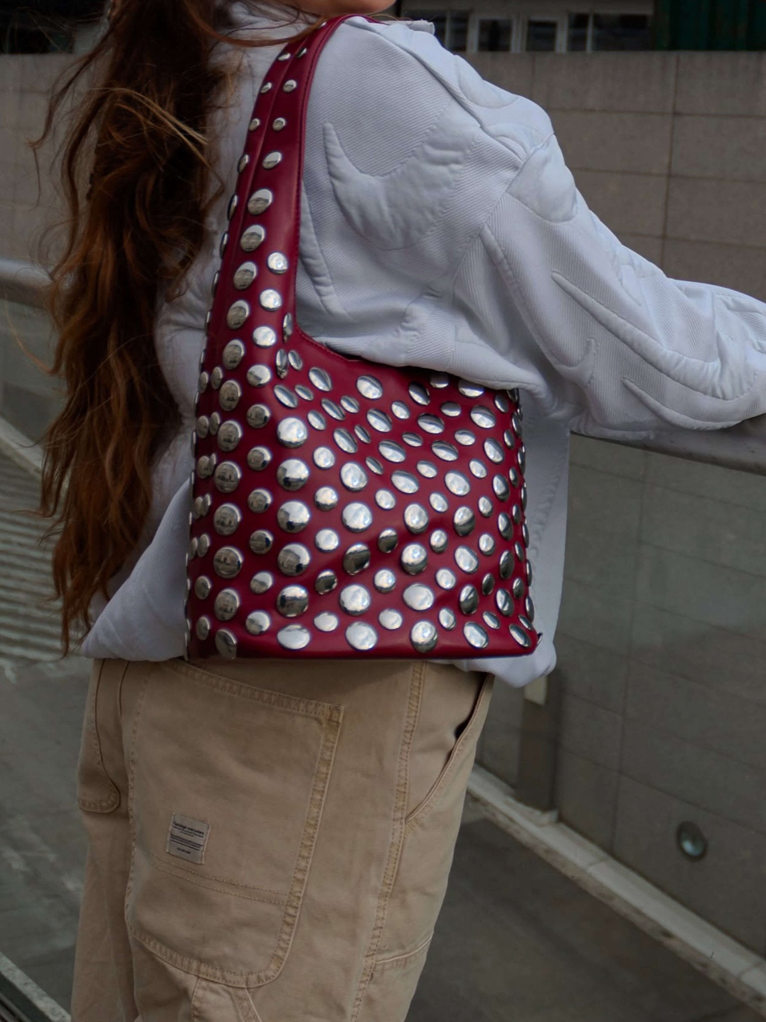 Alva Studded Bucket Bag