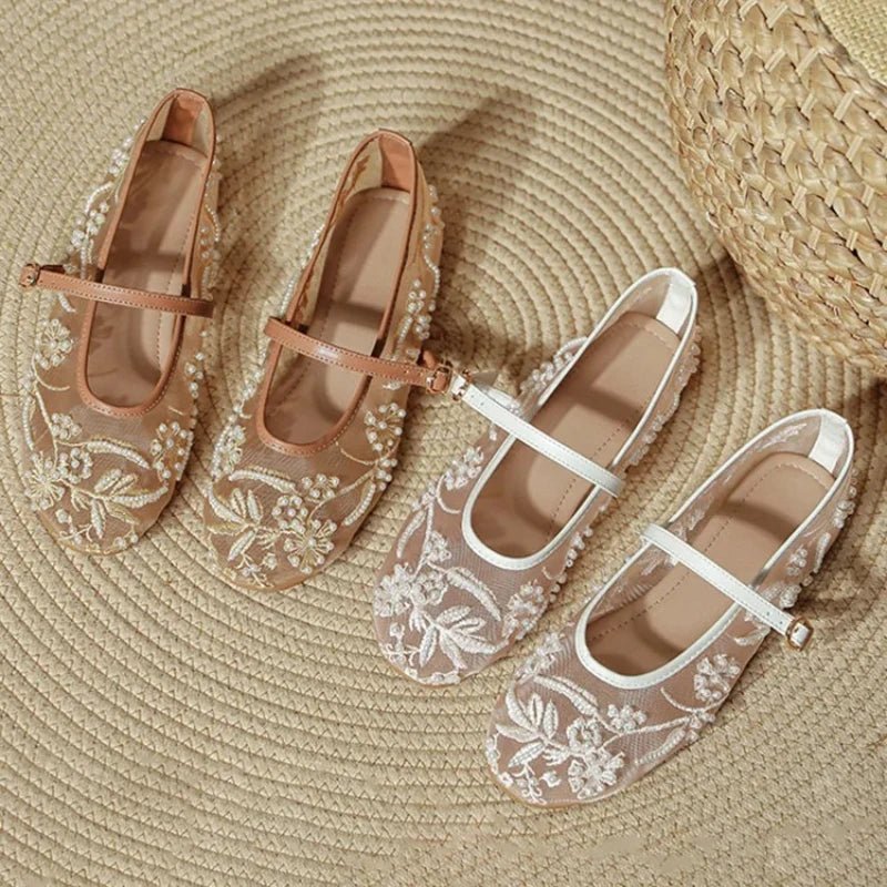 Juliana Mesh Flat Shoes