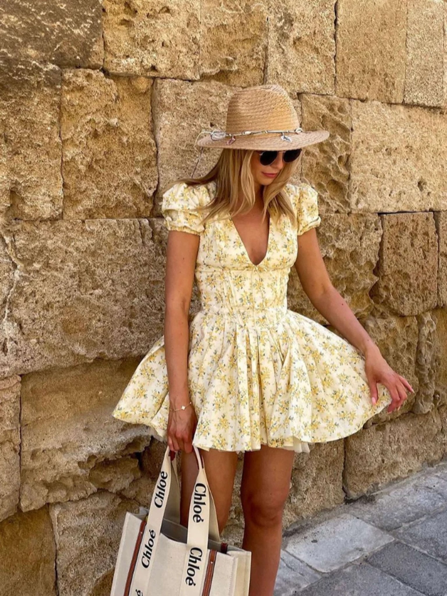 Nancy Flower Mini Dress