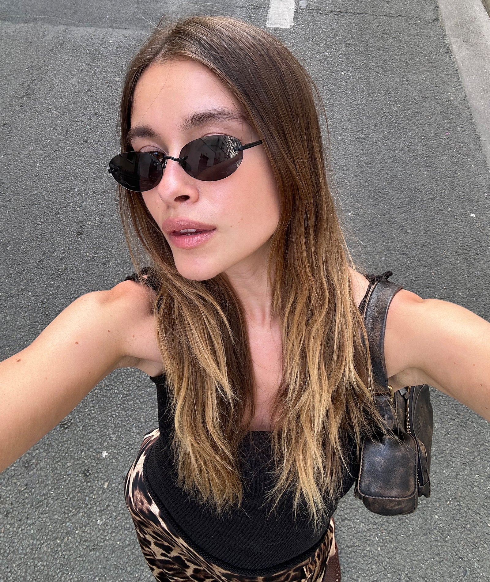 Patrice Frameless Retro Sunglasses