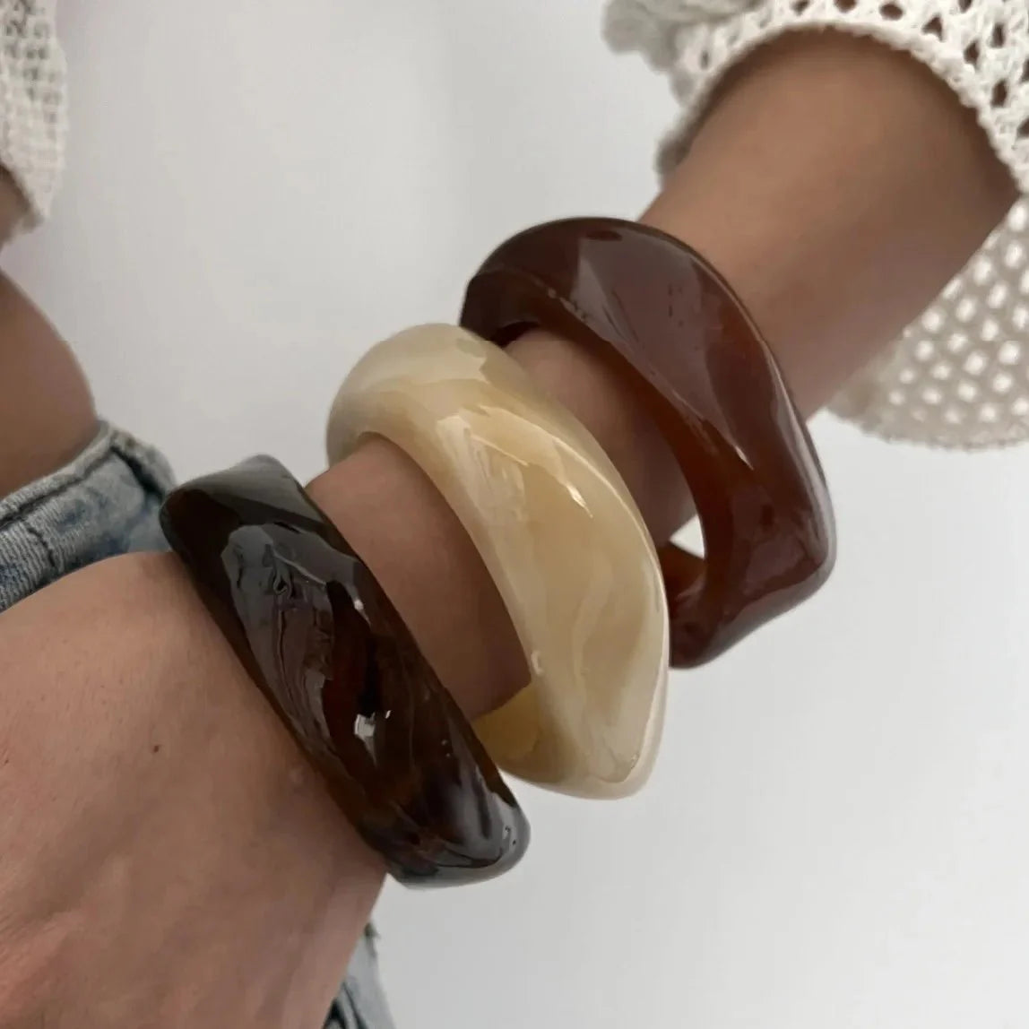 Geometric Acrylic Bangle Set